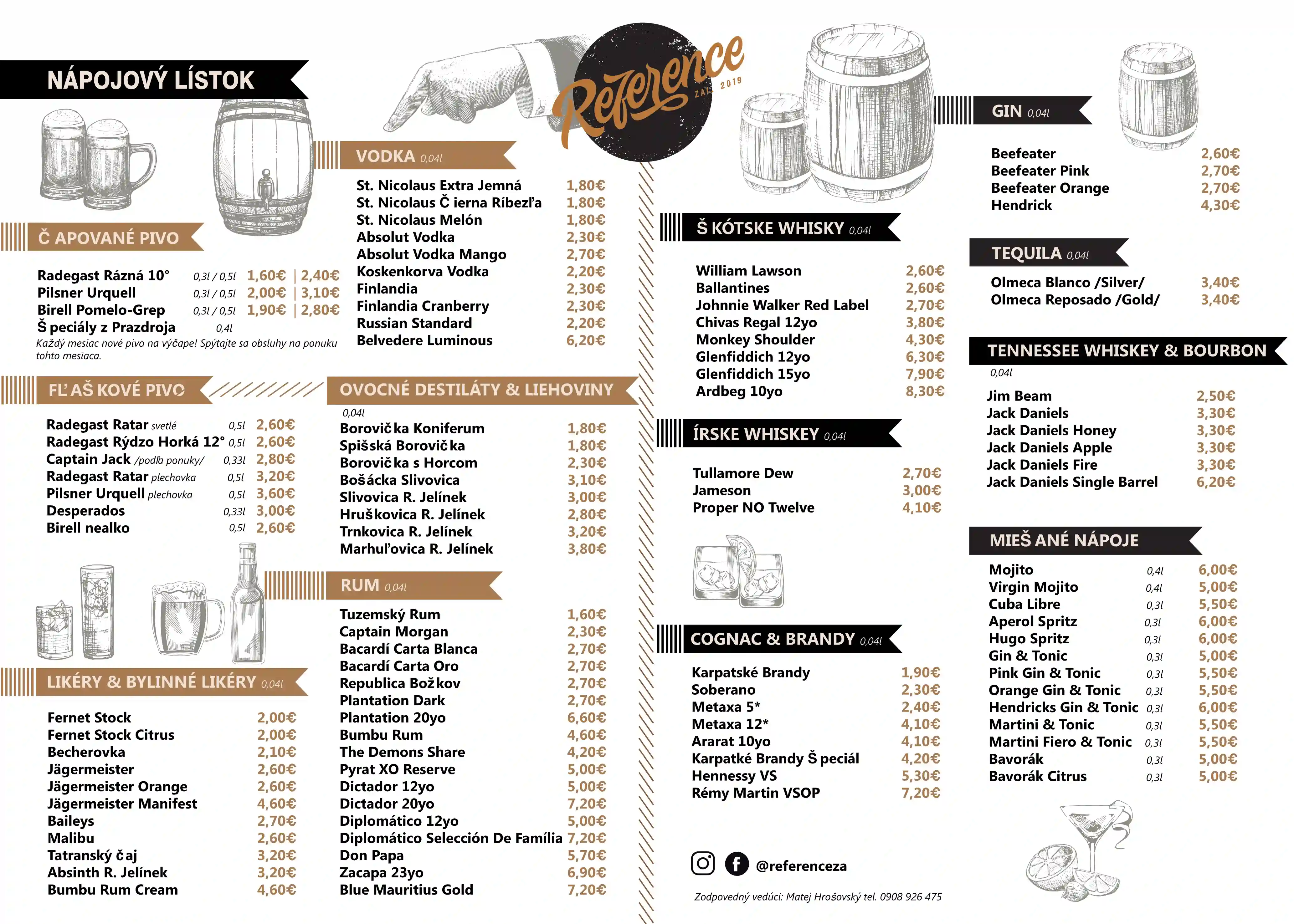 Nápojový lístok Reference