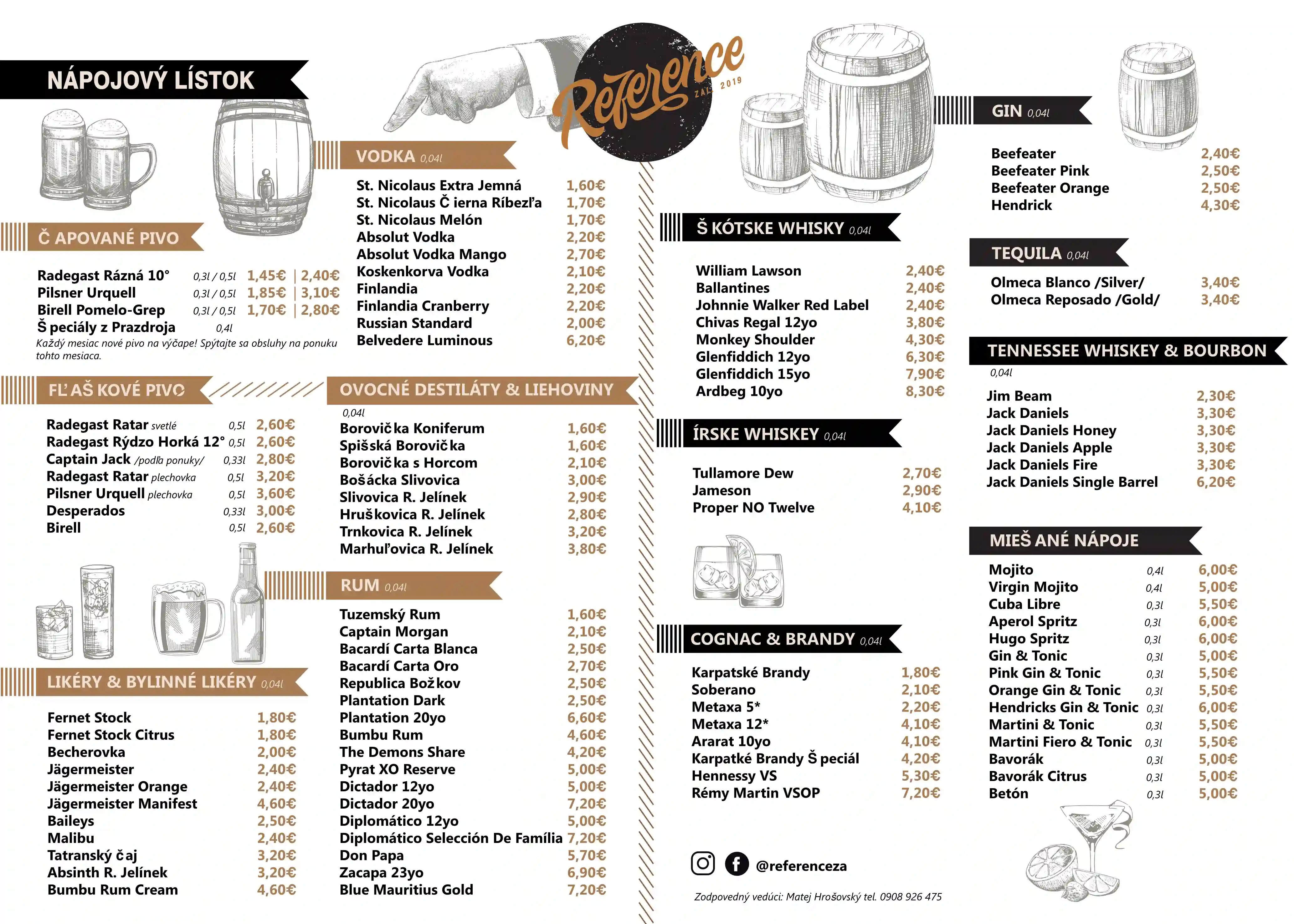 Nápojový lístok Reference