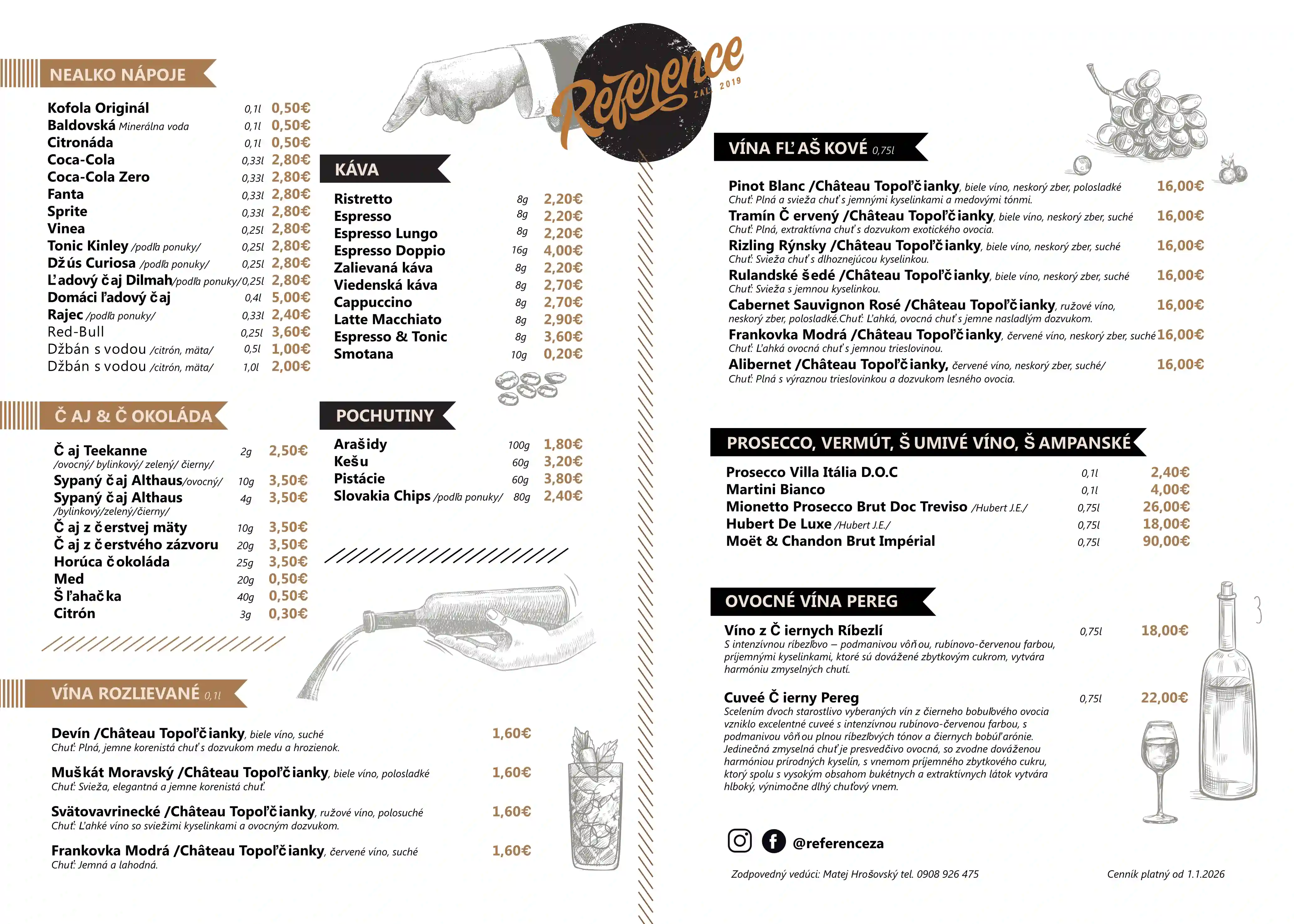 Nápojový lístok Reference