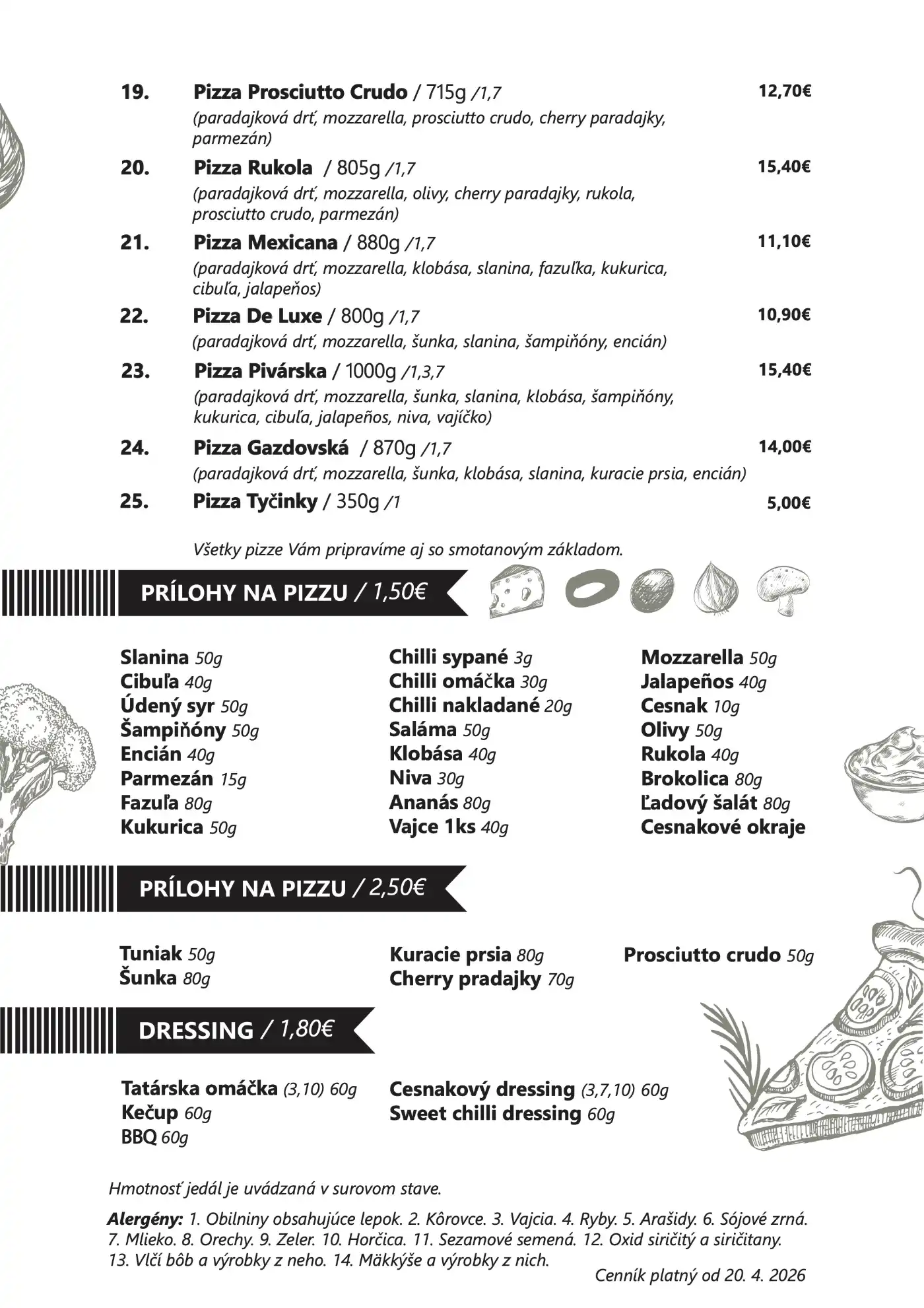 Jedálny lístok Reference – strana 2