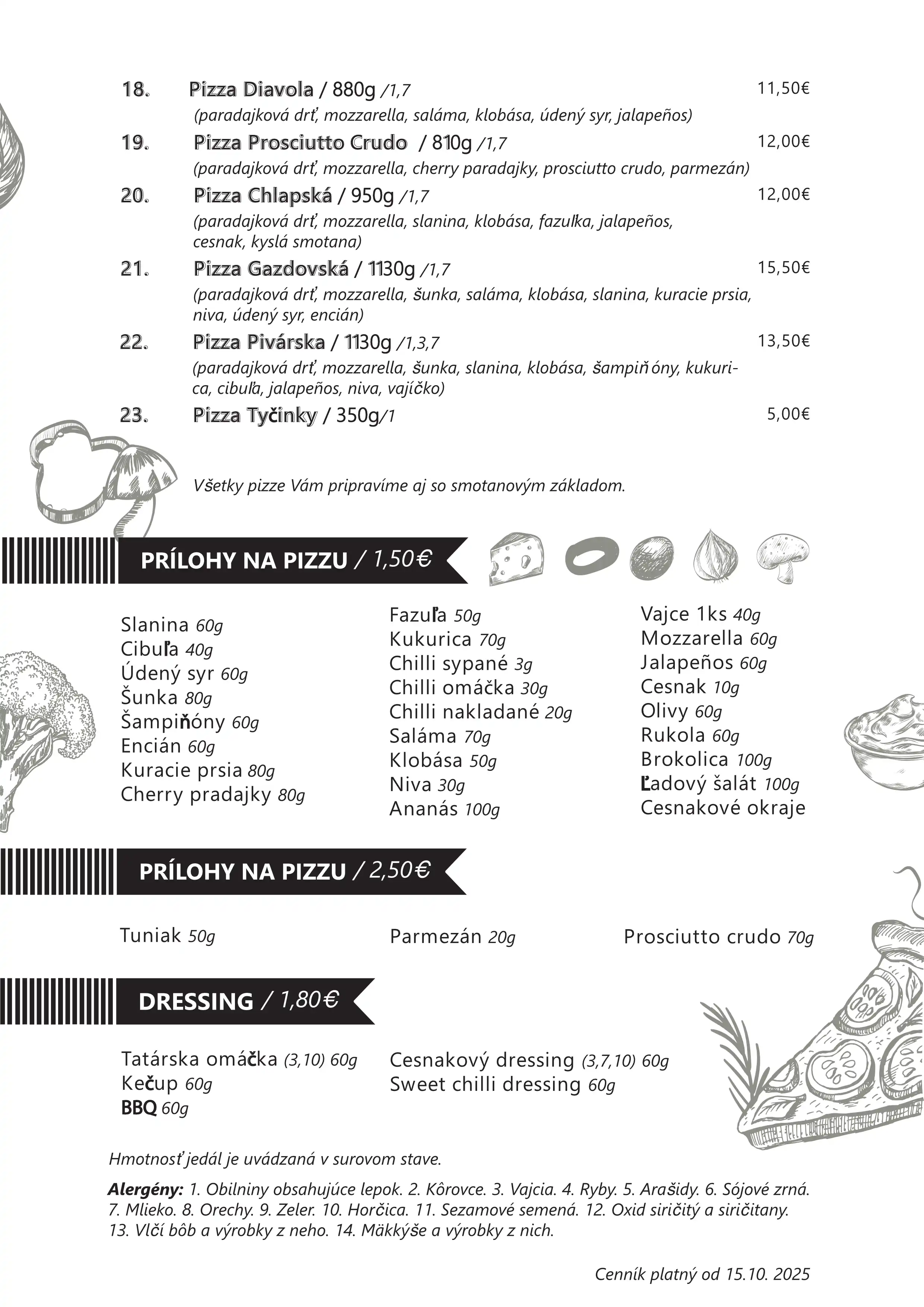 Jedálny lístok Reference – strana 2